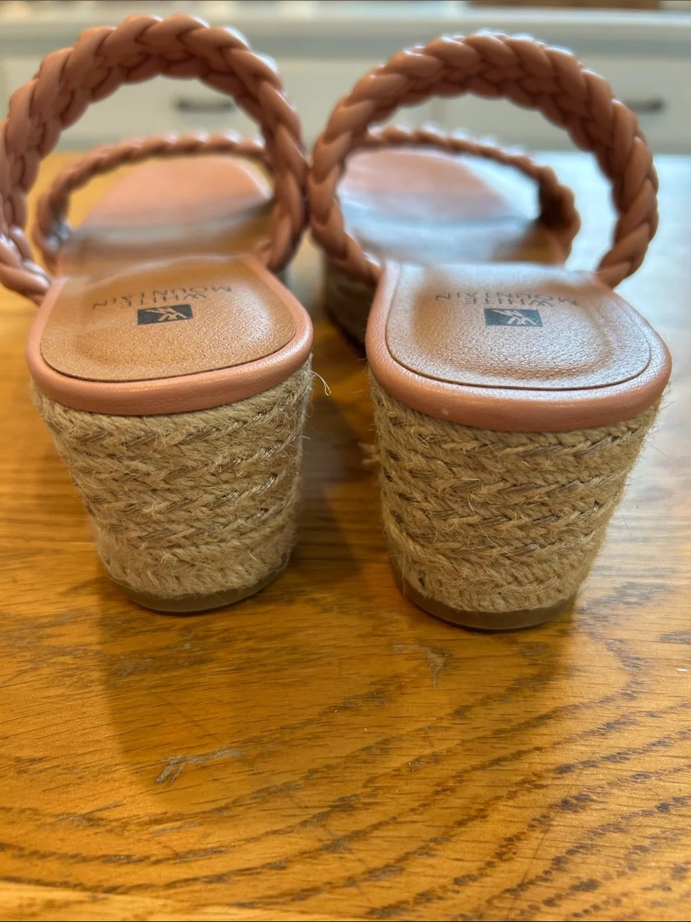White Mountain Blush Braided Double-Strap Slide Sandals